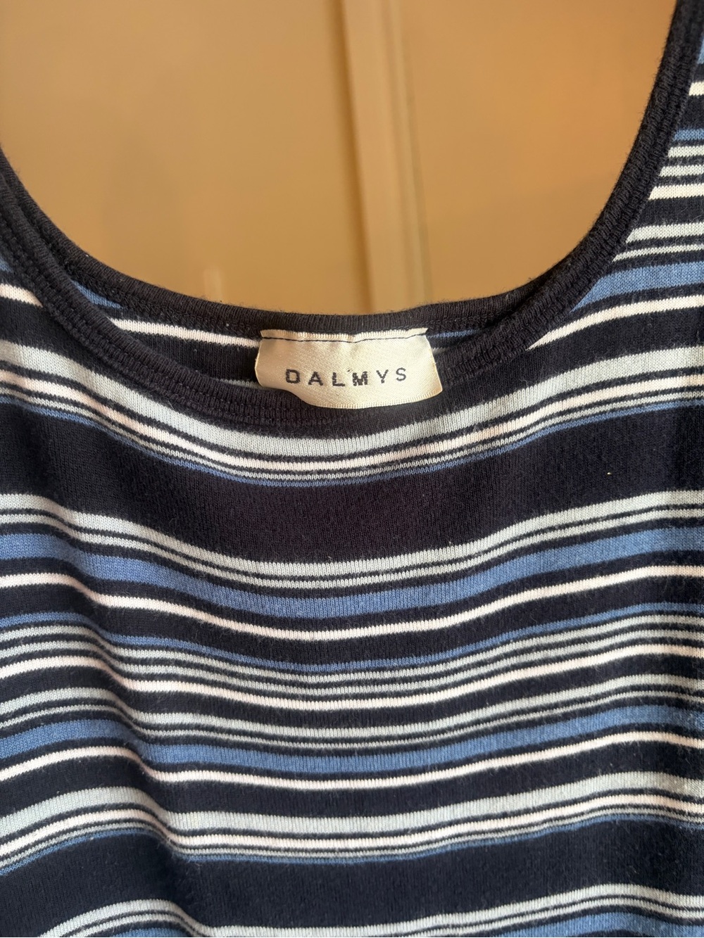 90s vintage Sleeveless Striped Maxi Dress - Navy/Gray - Picture 7 of 15